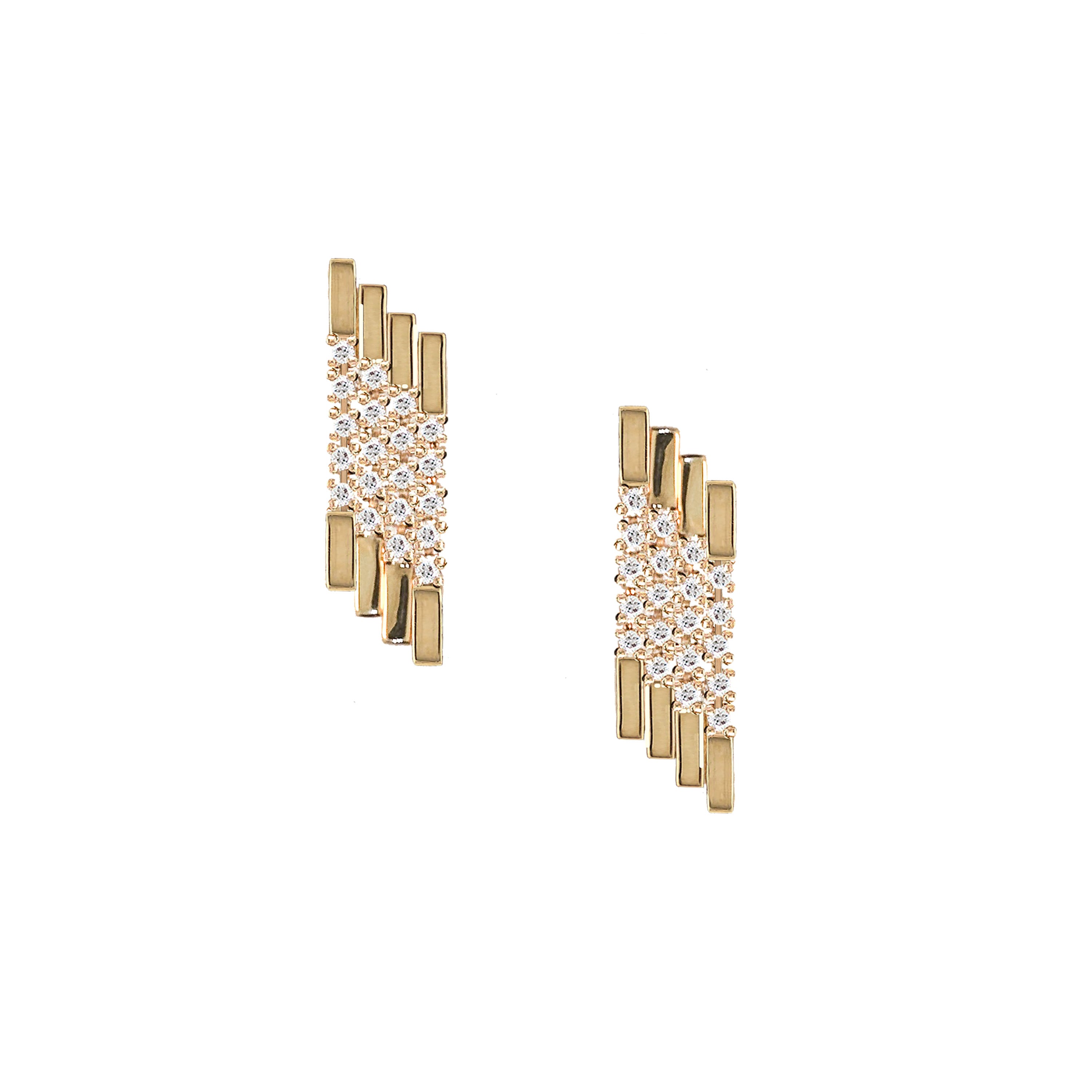 Diamond Fringe Studs Stud Earrings Roseark Deux   