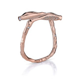 Rosebud Cuff with Diamonds Cuff Bracelet Roseark Jewelry Rose gold  