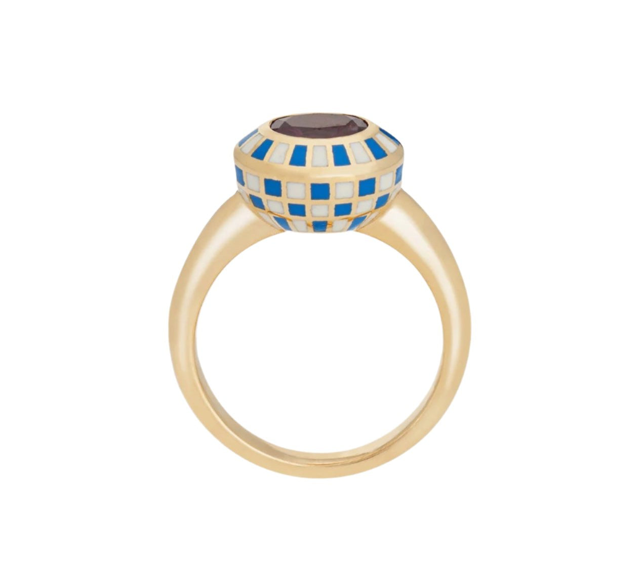 Ruby Checkered Ring Rings Kathryn Bentley   