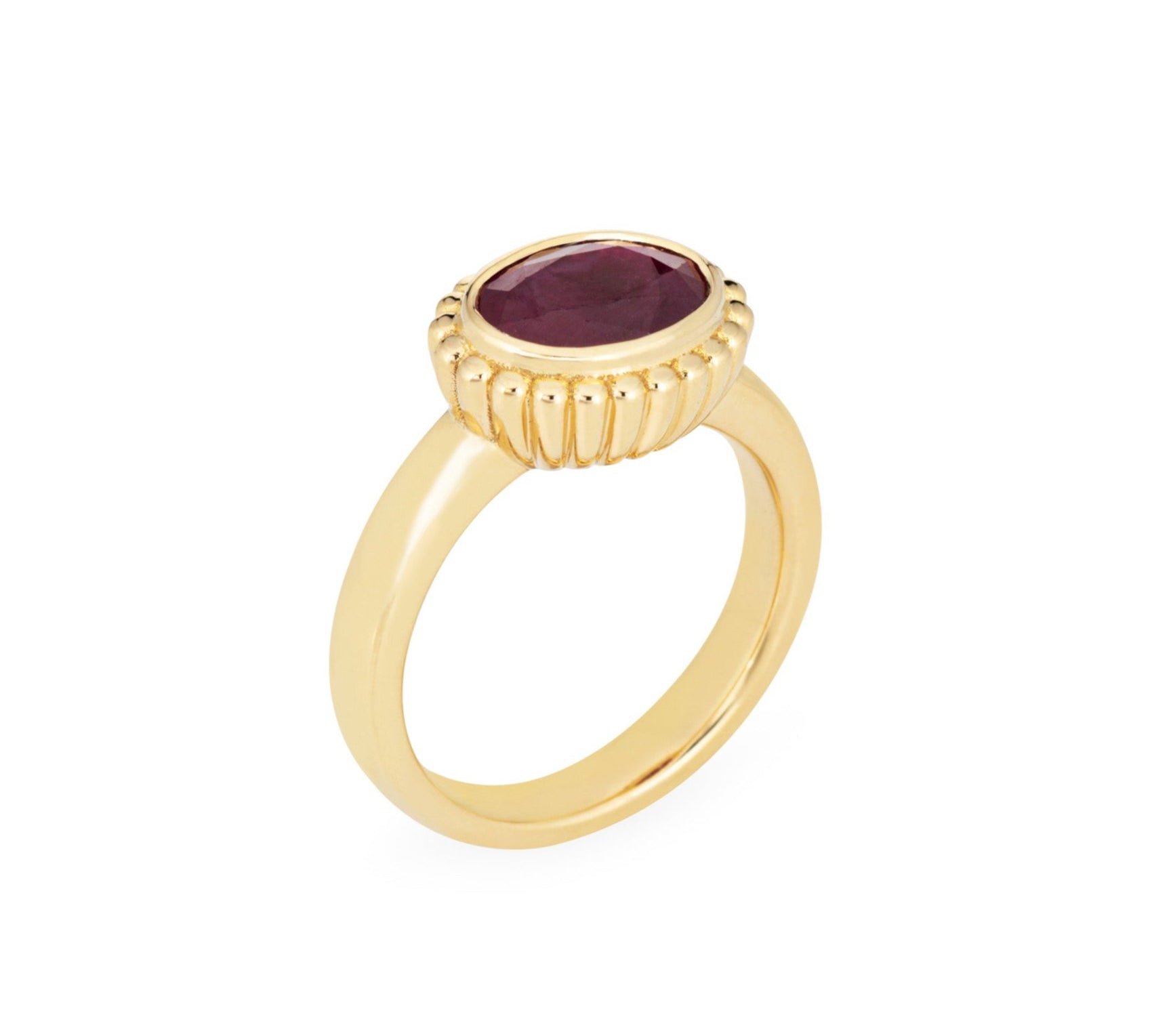 Oval Ruby Scallop Ring Rings Kathryn Bentley   