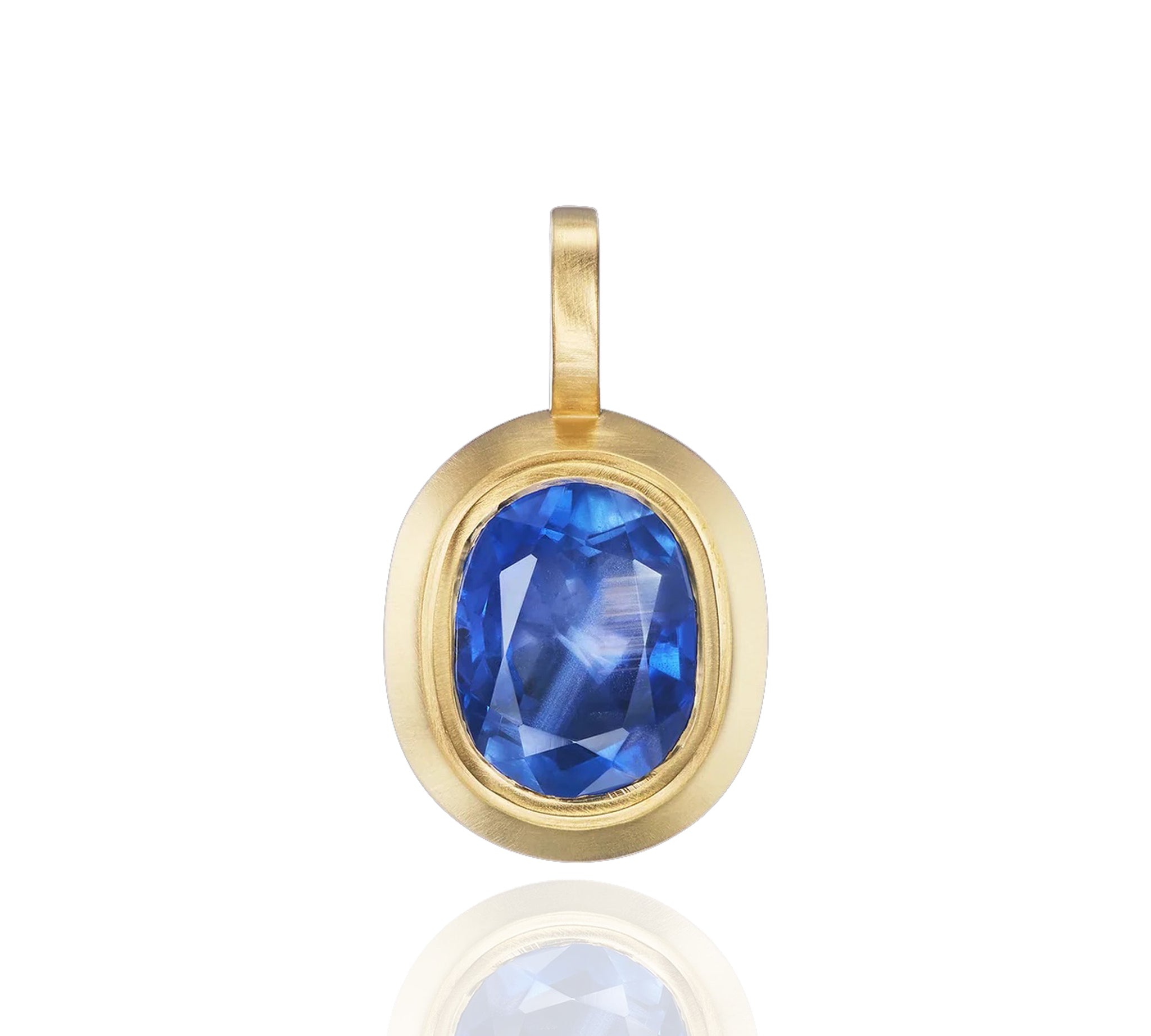 Sapphire Oval Pendant Necklace Pendant Ophelia Eve   