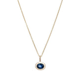 Oval Stone Pendant Necklace Pendant Necklace Kathryn Bentley 16inch Ovalette Chain Necklace Blue Sapphire