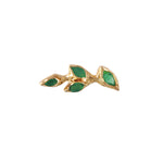 Four Leaf Emerald Ear Skimmer Stud Stud Earrings Jaine K Designs Single