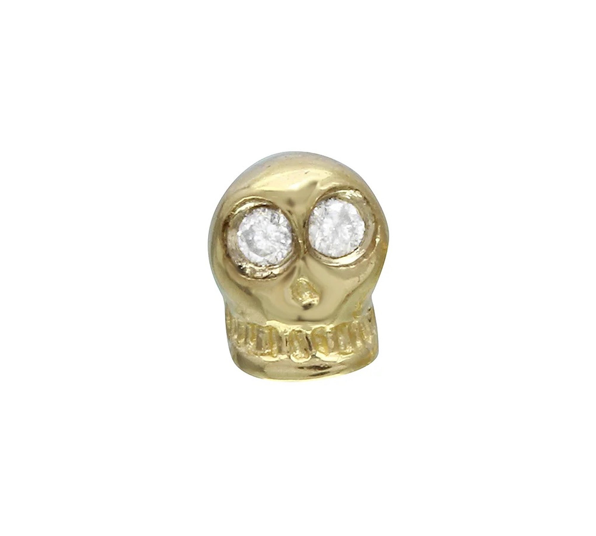 Tiny Skull Stud with Diamond Eyes Stud Earrings Jaine K Designs Yellow / White Single