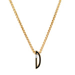 Slide On Chunky Initial Pendant with Enamel and Diamond Baguette Necklace Pendant Helena Rose Jewelry 18 inch chain  
