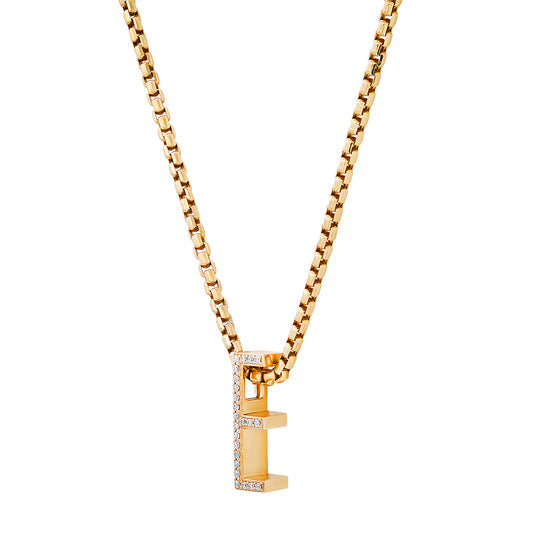 Slide On Pavé Chunky Initial Necklace Pendant Helena Rose Jewelry   