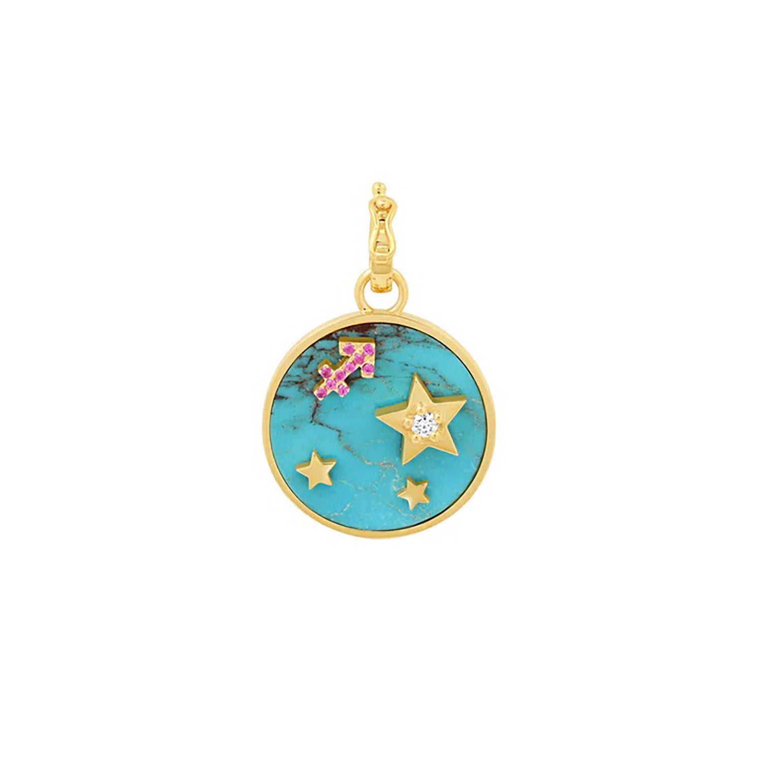 Small Turquoise Zodiac Pendant Pendant Helena Rose Jewelry   