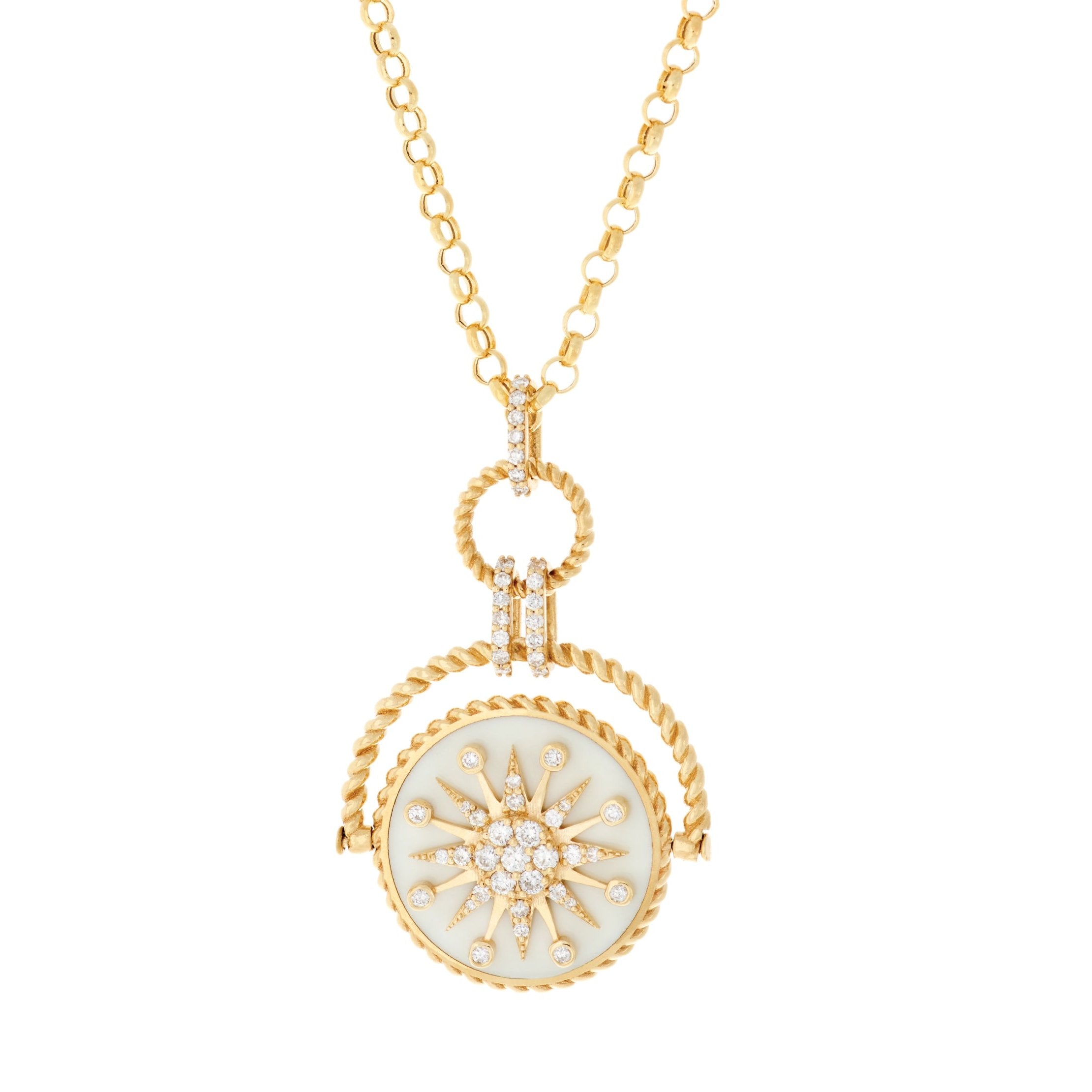 Double-Sided Shining Star Necklace Pendant Falamank   