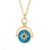 Double-Sided Hand of Fatima Star Necklace Pendant Falamank   