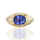 Tanzanite Oval Signet Ring with Diamonds Signet Ophelia Eve 5  