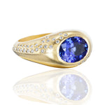 Tanzanite Oval Signet Ring with Diamonds Signet Ophelia Eve   