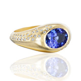 Tanzanite Oval Signet Ring with Diamonds Signet Ophelia Eve   