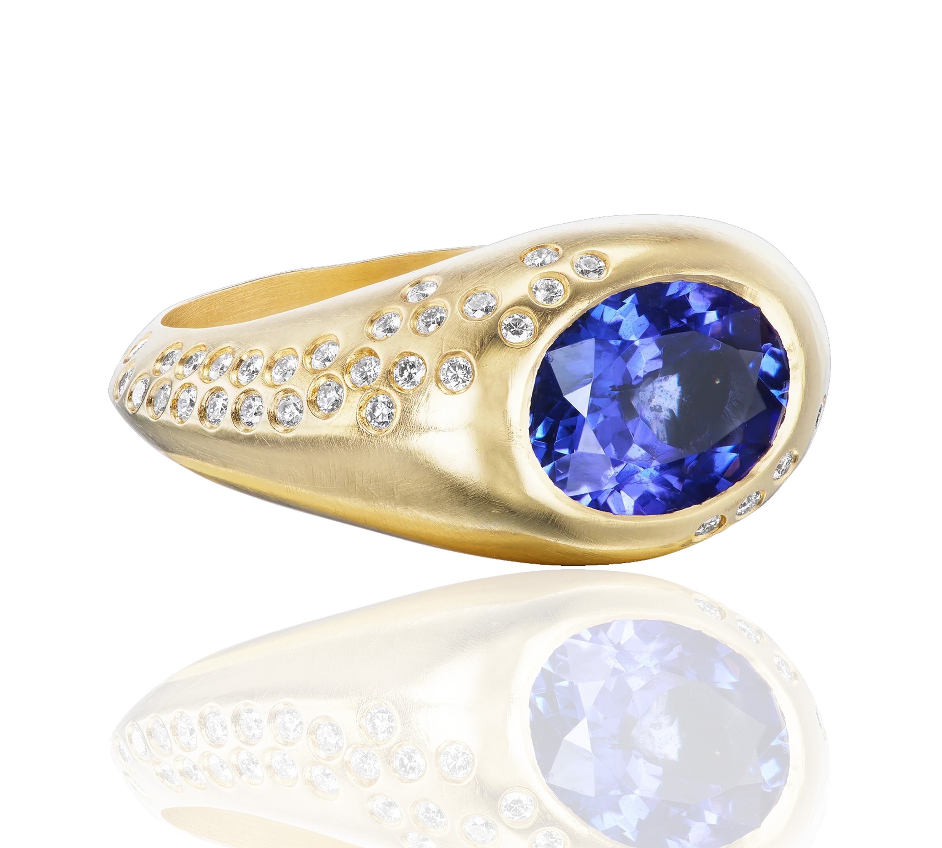 Tanzanite Oval Signet Ring with Diamonds Signet Ophelia Eve   