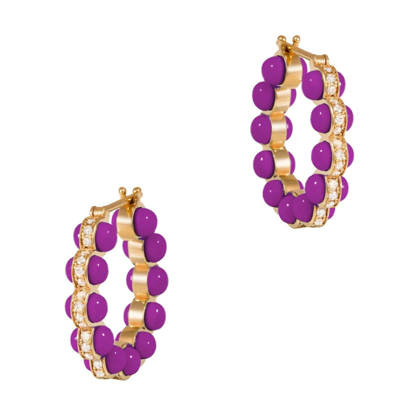 Purple Atom Earrings Hoops Latelier Nawbar   