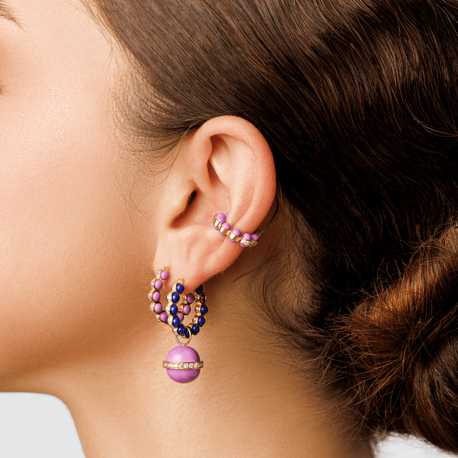 Purple Atom Earrings Hoops Latelier Nawbar   