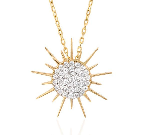 Soleil Necklace with Diamonds, Medium Pendant Falamank   