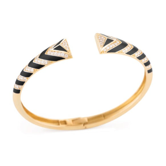 Modern Bangle with Black Enamel Bangle Falamank   