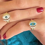 Written in the Stars Evil Eye Pinky Ring Ring Falamank