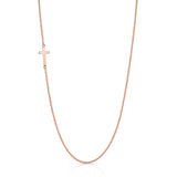 Mini Cross Necklace Chain Necklace Roseark Sideways Cross Rose Gold  