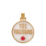 Toi Toujours Pendant in White Onyx and Pink Tourmaline Pendant Helena Rose Jewelry No Chain  