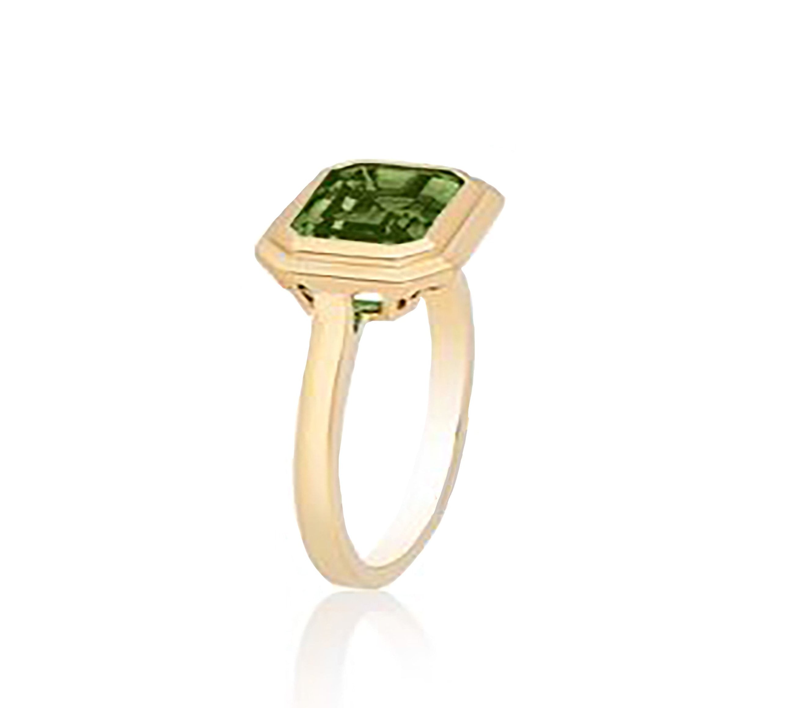 Green East-West Tourmaline Ring Cocktail Ring Goshwara