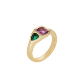 Sapphire Emerald Trillion Diptych Ring Rings Kathryn Bentley   