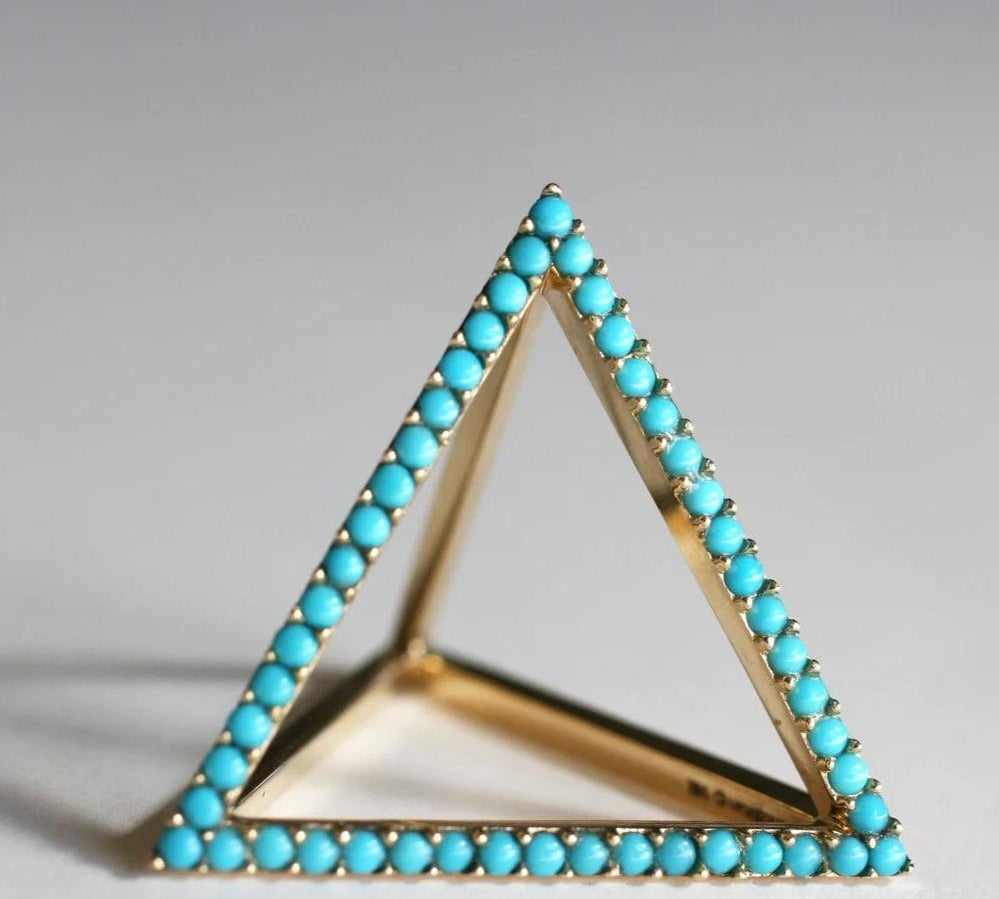 Turquoise Pyramid Ring Ring Perez Bitan   