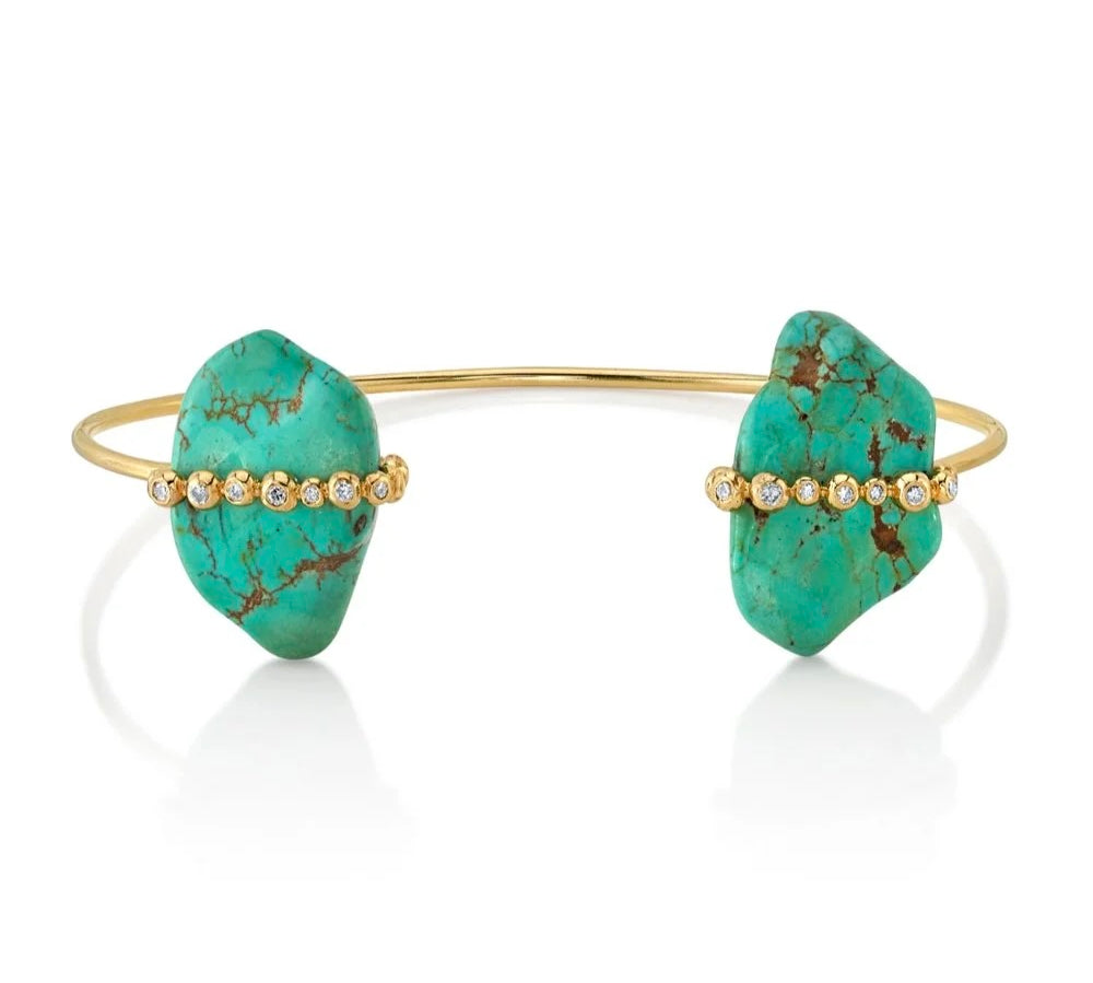 OOAK Turquoise Nugget Bracelet Cuff Bracelet Jill Hoffmeister