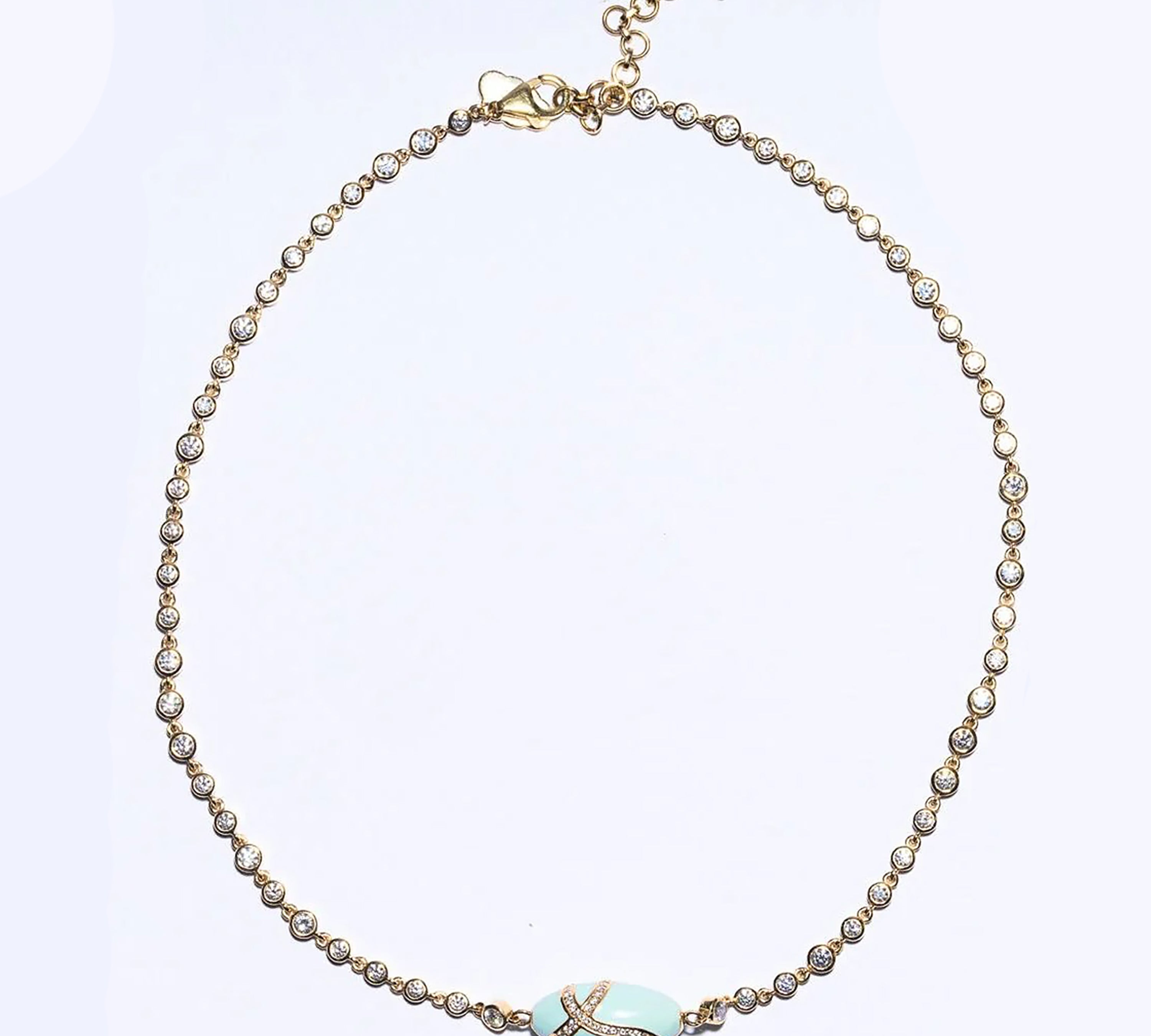 Enamel Diamond-Encrusted Egg Necklace/Choker Choker Necklace The Finest Stack