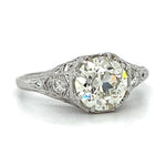 Old Euro Diamond Platinum Ring Cocktail Ring Roseark Vintage