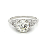 Old Euro Diamond Platinum Ring Cocktail Ring Roseark Vintage