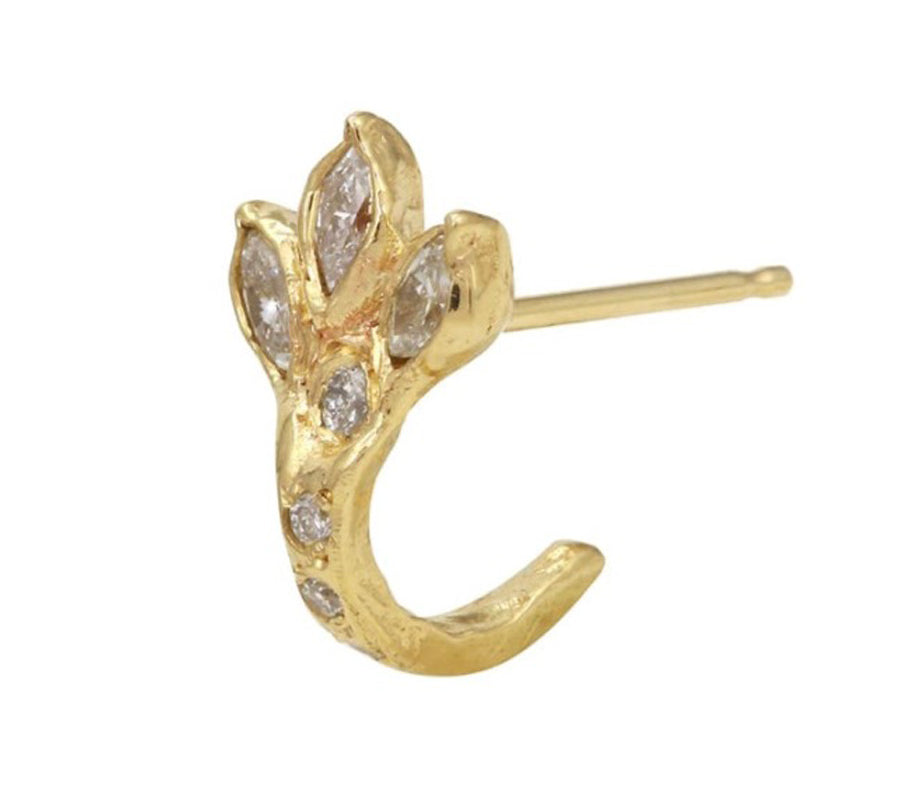 Diamond Dragon Claw Earring Stud Earrings Jaine K Designs Yellow Gold Single