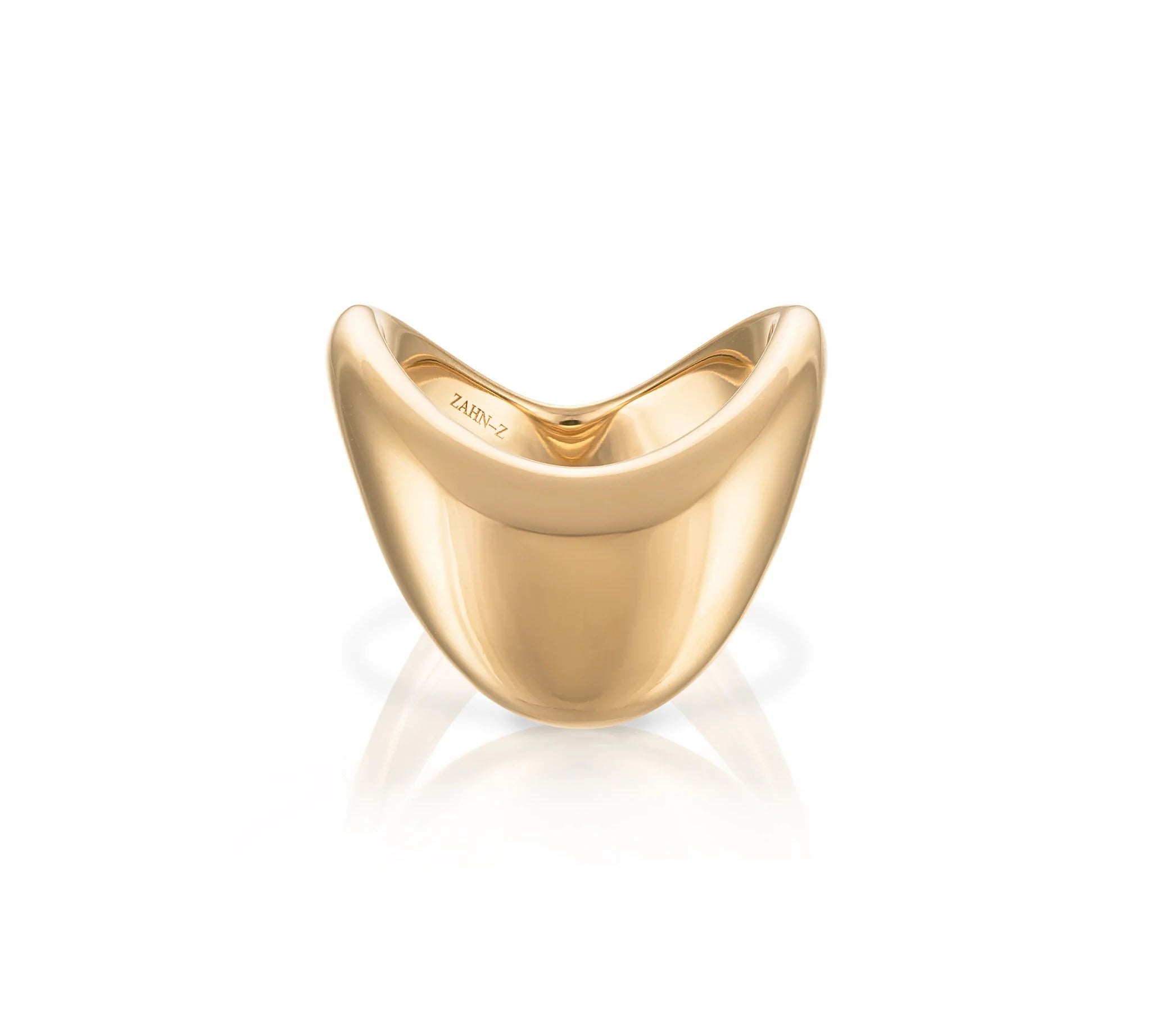 Big Zaha Plain Gold Statement Ring Zahn-Z