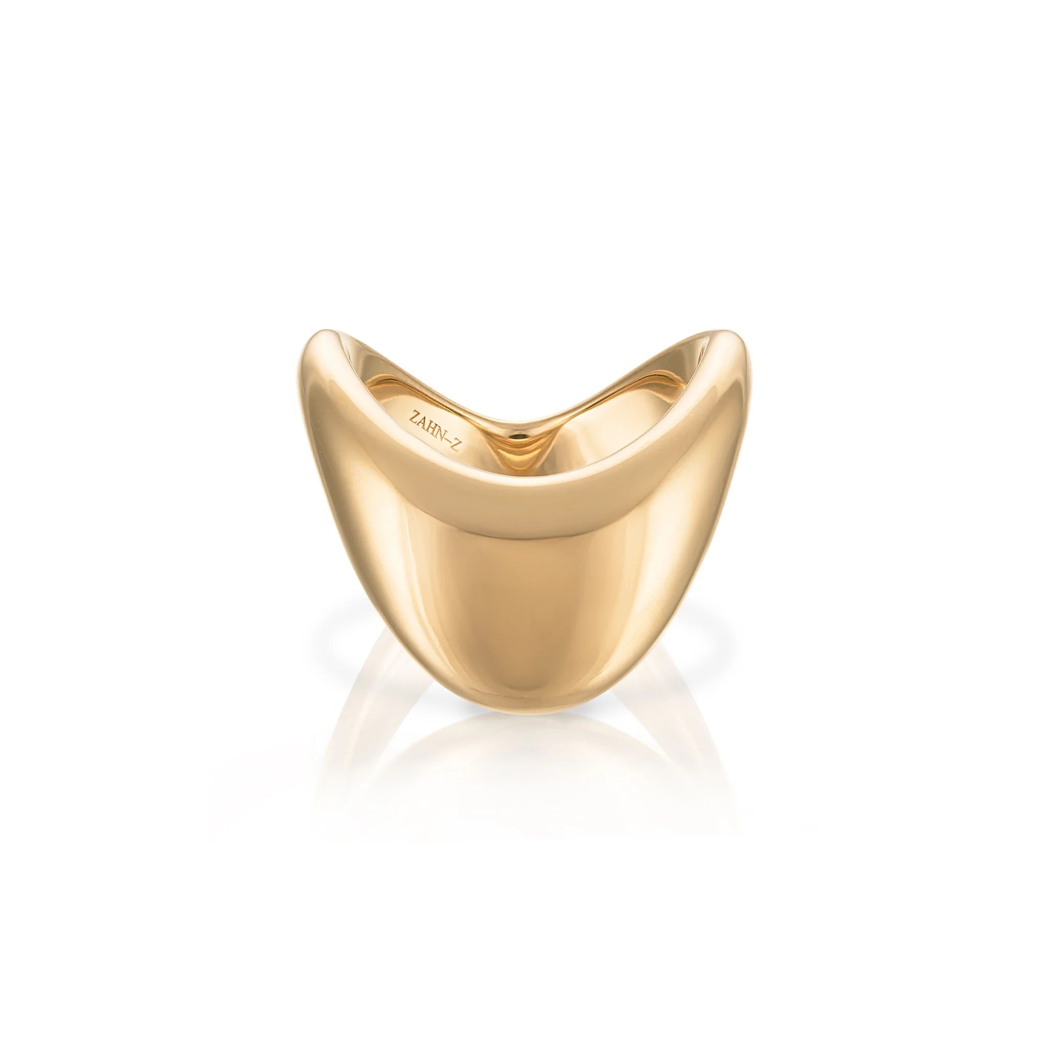 Big Zaha Plain Gold Statement Ring Zahn-Z