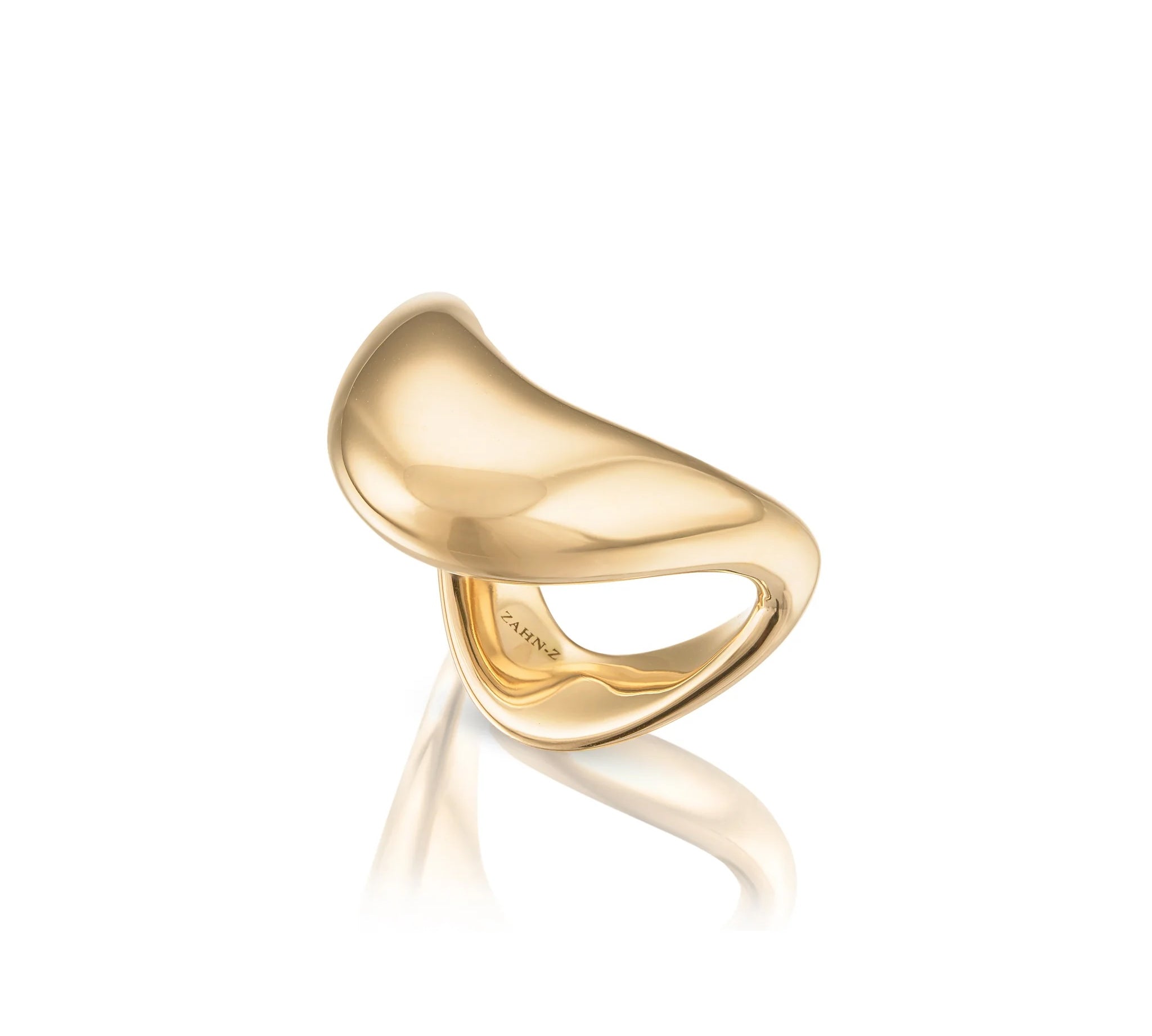 Big Zaha Plain Gold Statement Ring Zahn-Z