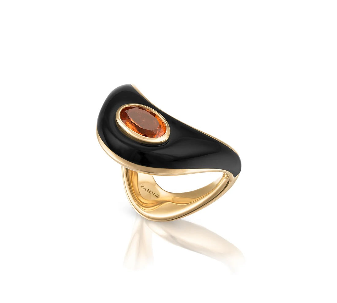 Big Zaha Onyx with Citrine Center Statement Ring Zahn-Z