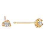 Three Prong Diamond Stud, Gold Stud Earrings Jaine K Designs   