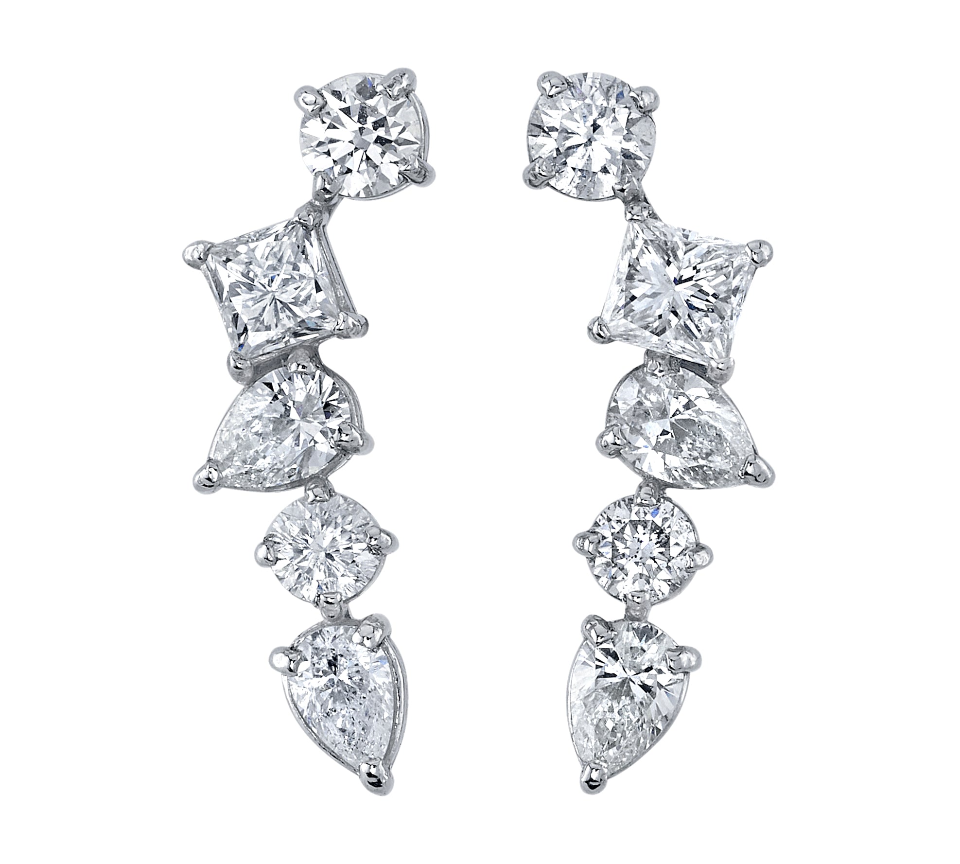 Diamond Cluster Earring Drop Roseark Deux   