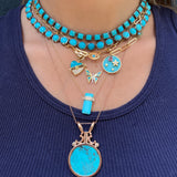 Small Turquoise Tile Rivière Necklace Collar Nakard   
