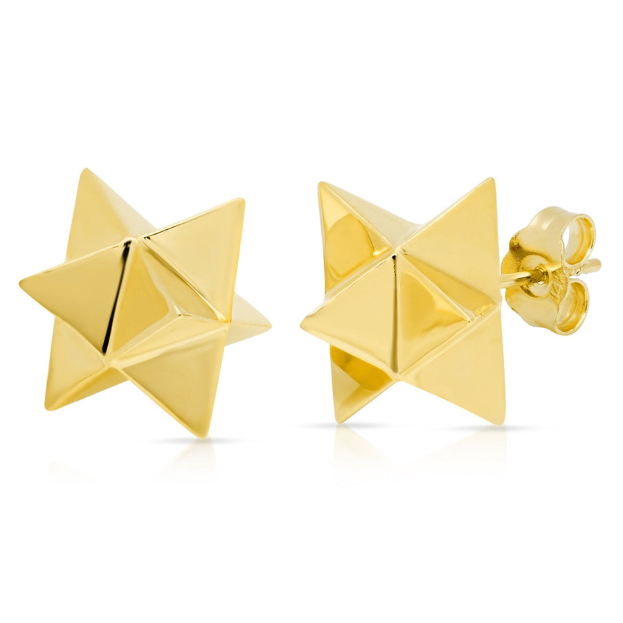 Merkaba Star Earrings Studs Elisabeth Bell Jewelry   