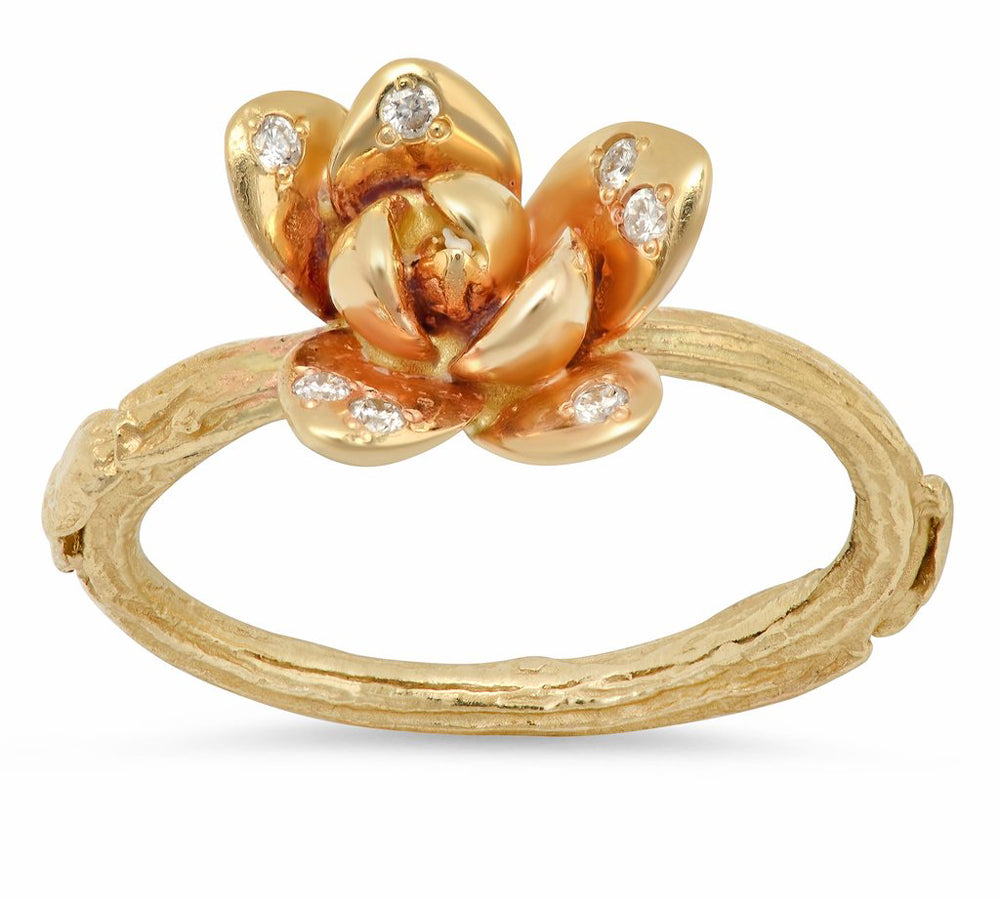 Blossom Ring Statement Elisabeth Bell Jewelry Yellow Gold  