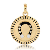 Horseshoe Gold Pendant Necklace Pendant Helena Rose Jewelry No Chain  