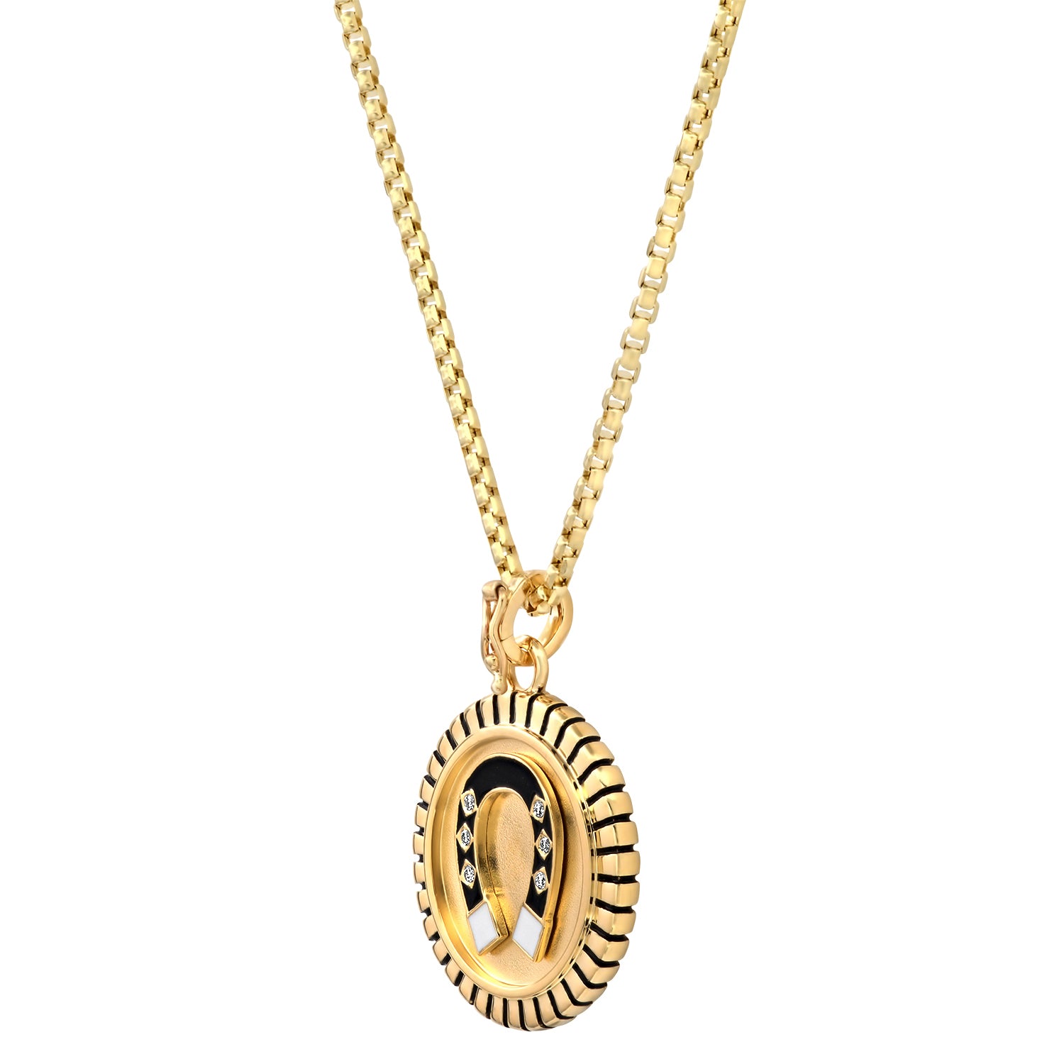 Horseshoe Gold Pendant Necklace Pendant Helena Rose Jewelry   