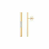 Gold Stix Earrings with Diamond Baguettes Studs Tracee Nichols Middle Diamonds  