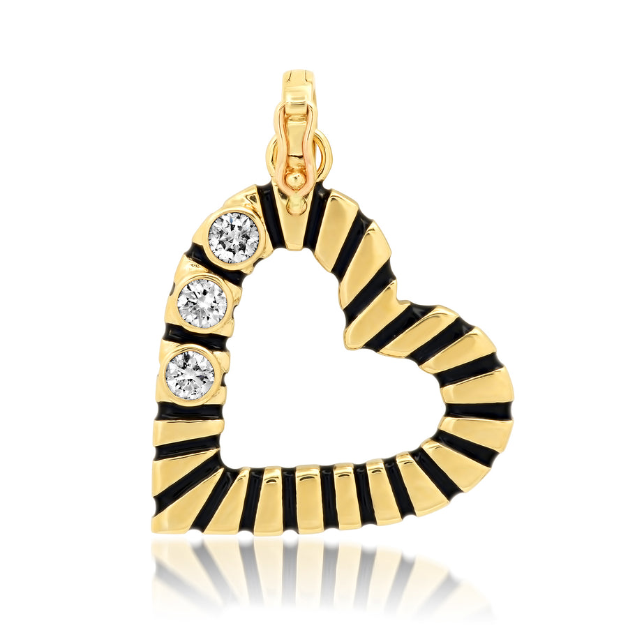 Gold Heart Pendant with Diamonds Pendant Helena Rose Jewelry No Chain  