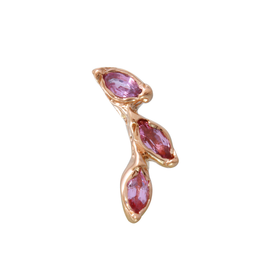 Three Leaf Opal Stud Studs Jaine K Designs Pink Sapphire  