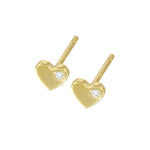 Diamond Stud Heart Earring Stud Earrings Jaine K Designs Pair
