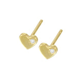 Diamond Stud Heart Earring Stud Earrings Jaine K Designs Pair