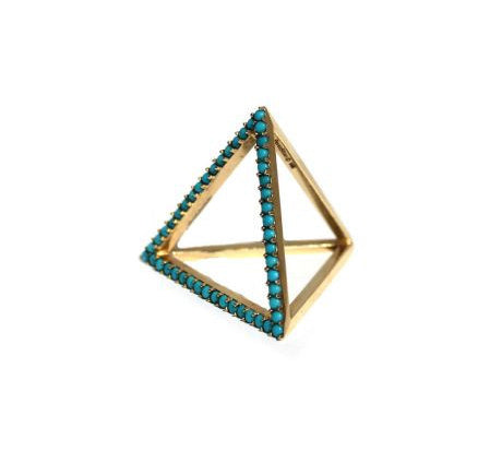 Turquoise Pyramid Ring Ring Perez Bitan   