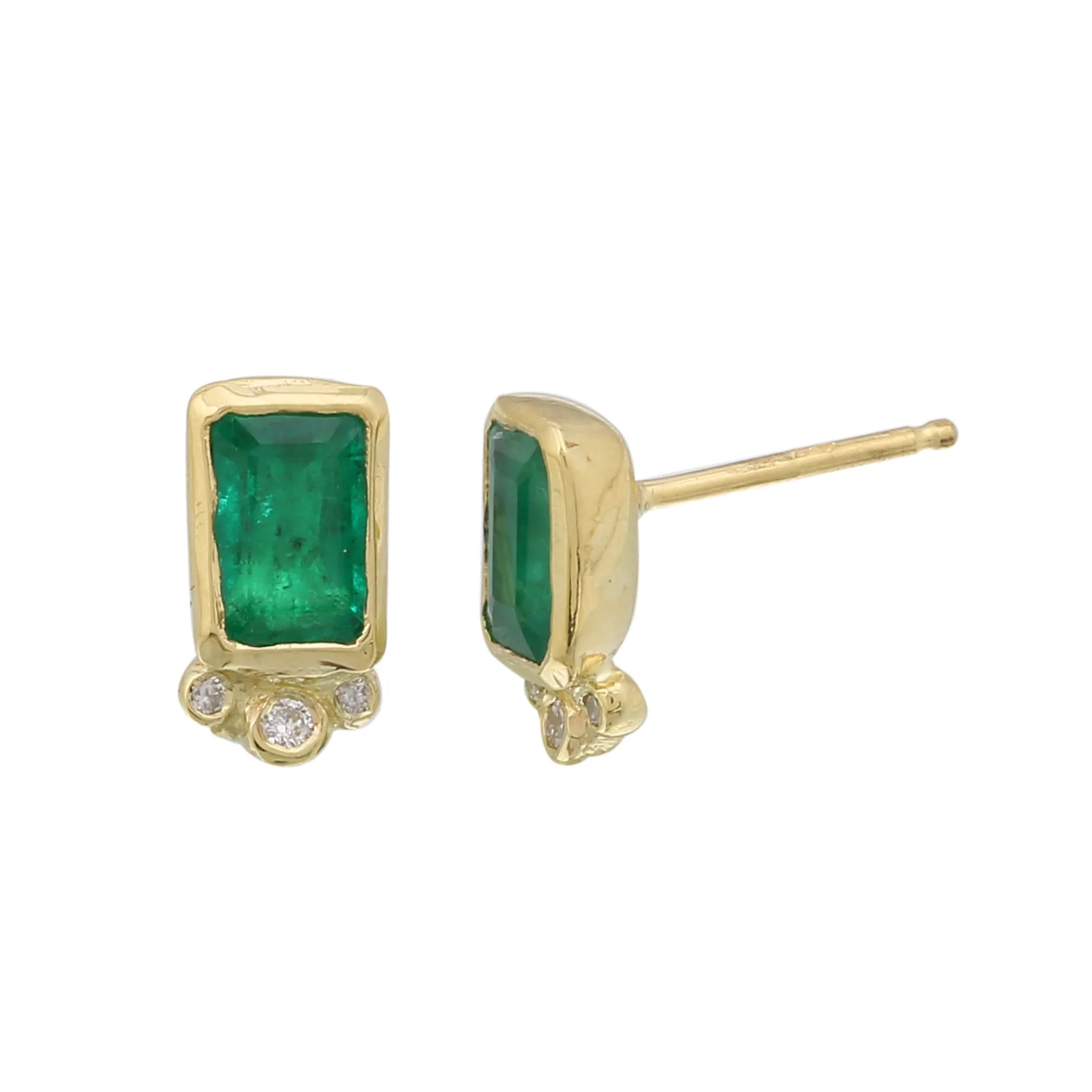 Rectangle Stud Earring, Emerald Stud Earrings Jaine K Designs   